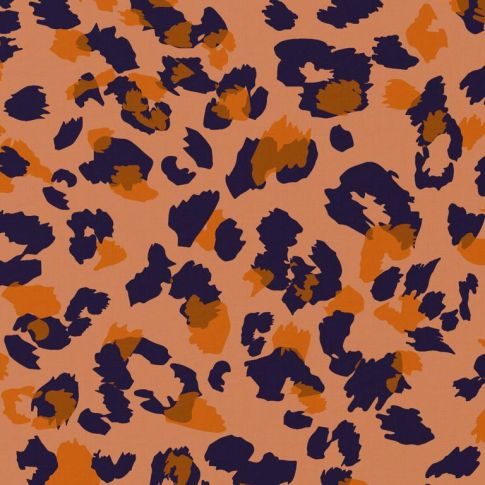 Tissu Viscose imprimé Sanhok sahara sur fond Orange
