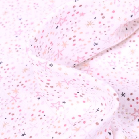 Tissu Jersey Coton Arty Simia sur fond Blanc