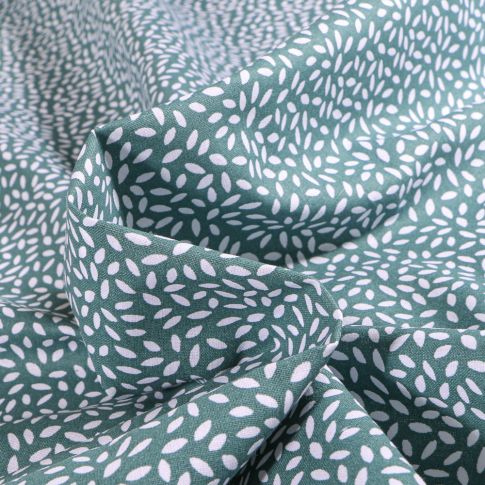 Tissu Coton imprimé Arty Stili sur fond Bleu ancien