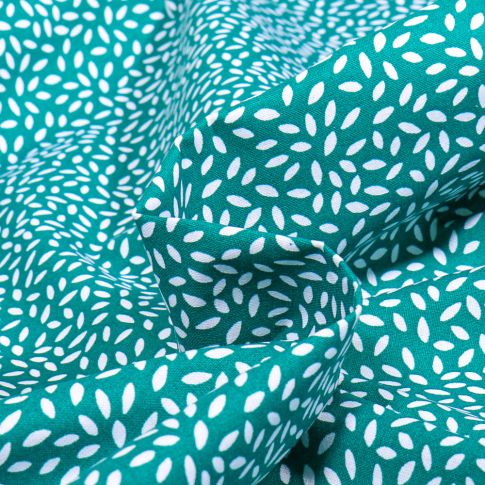 Tissu Coton imprimé Arty Stili sur fond Bleu canard