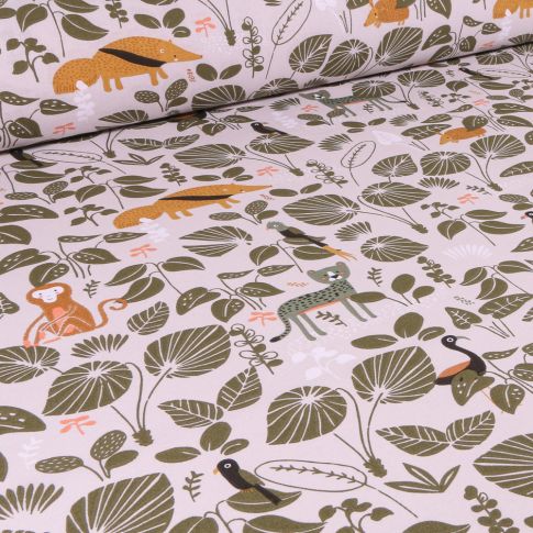 Tissu Coton imprimé Arty Tatuine sur fond Gris