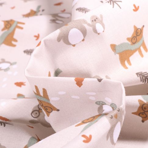 Tissu Coton imprimé Arty Tayo sur fond Beige