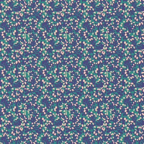 Tissu Popeline de Coton Tazza bleu sur fond Vert