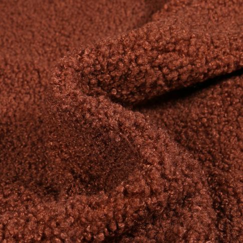 Tissu Fausse fourrure Teddy Bouclettes Camille Cacao