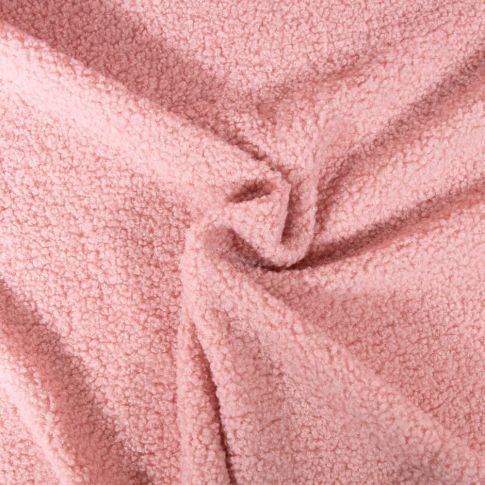 Tissu Fausse fourrure Teddy Bouclettes Camille Rose clair
