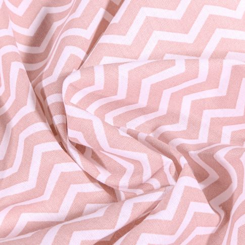 Tissu Coton imprimé Chevrons Arty Rose pâle