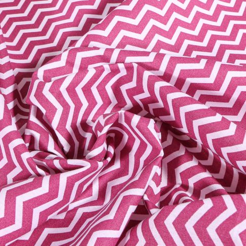Tissu Coton imprimé Chevrons Arty Framboise