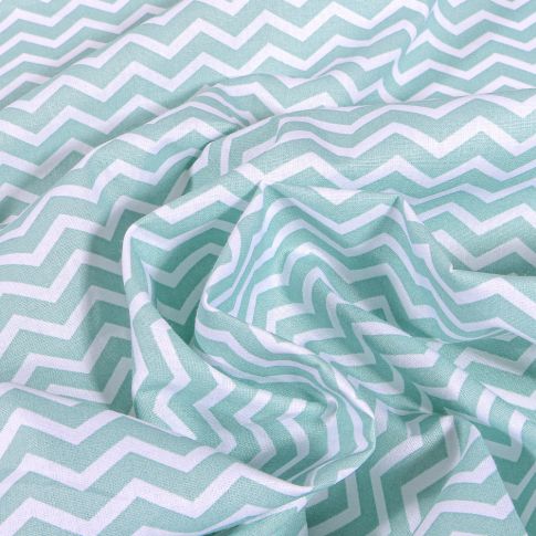 Tissu Coton imprimé Chevrons Arty Vert menthe