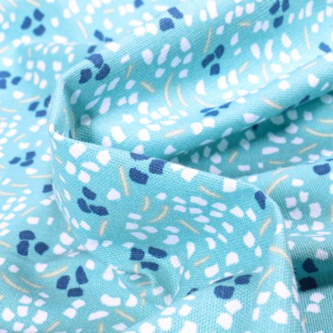Tissu Toile de Coton Thraun sur fond Bleu