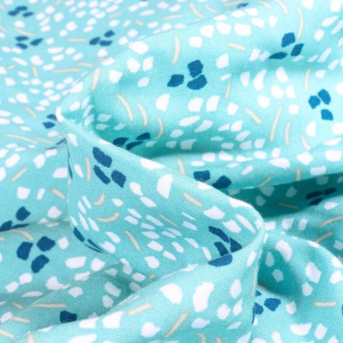 Tissu Viscose Thraun sur fond Bleu