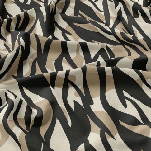 Tissu Viscose Tiga Lin sur fond Noir