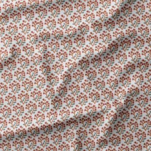 Tissu Velours milleraies Tinus sur fond Ecru