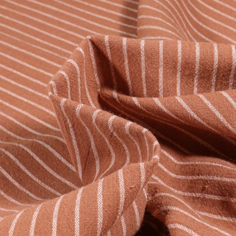Tissu Coton lavé Rina sur fond Camel