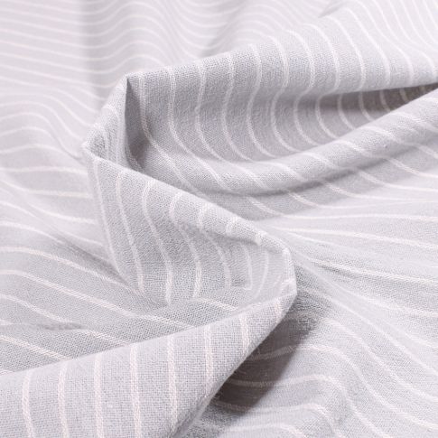 Tissu Coton lavé Rina sur fond Gris clair