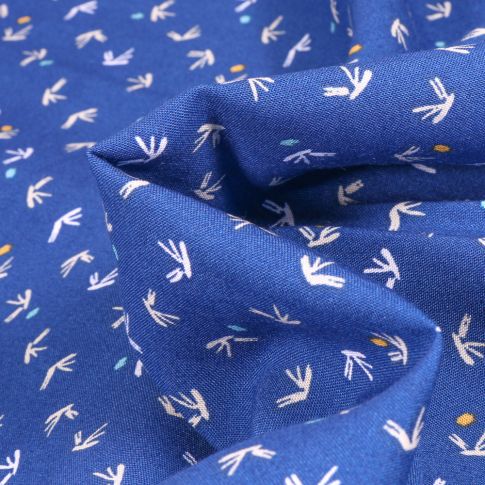 Tissu Viscose Arty Tista sur fond Bleu roi