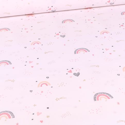 Tissu Coton imprimé Arty Valuna sur fond Blanc