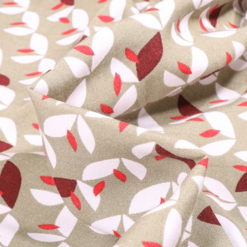 Tissu Viscose Vaya sur fond Grège
