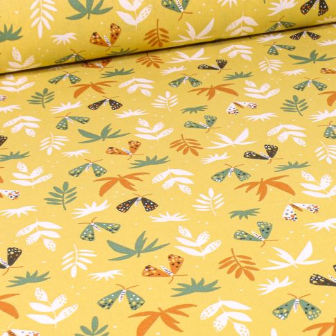 Tissu Coton imprimé Arty Vipoli sur fond Jaune