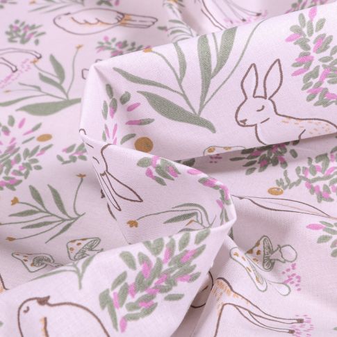 Tissu Coton imprimé Arty Wila sur fond Gris