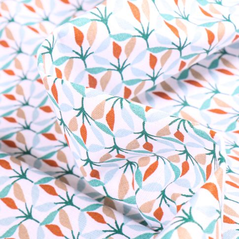 Tissu Coton imprimé Arty Wopa sur fond Blanc
