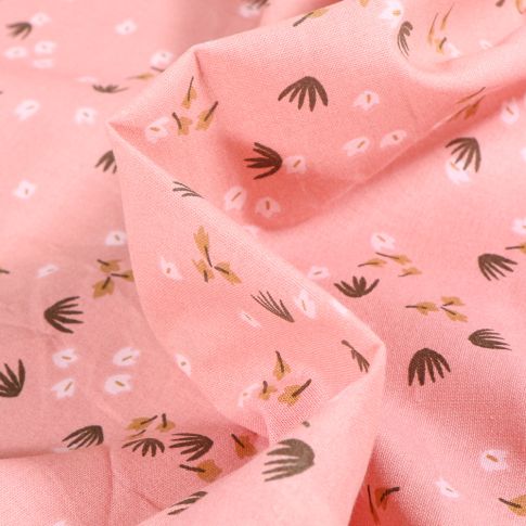 Tissu Coton imprimé Arty Yposia sur fond Rose