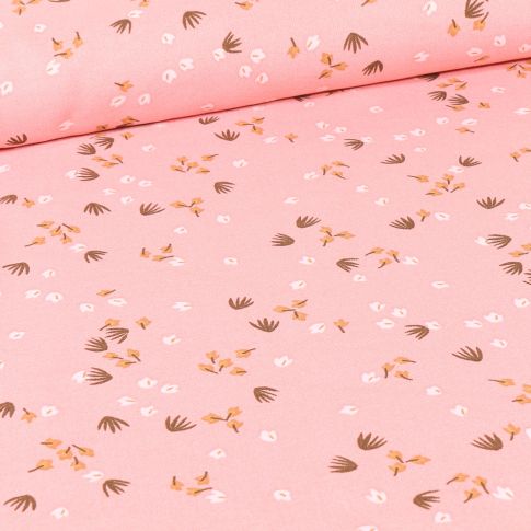 Tissu Viscose Yposia sur fond Rose