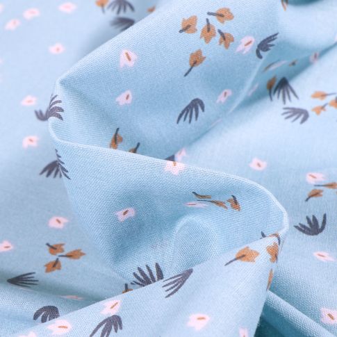 Tissu Coton imprimé Arty Yposia sur fond Bleu ciel