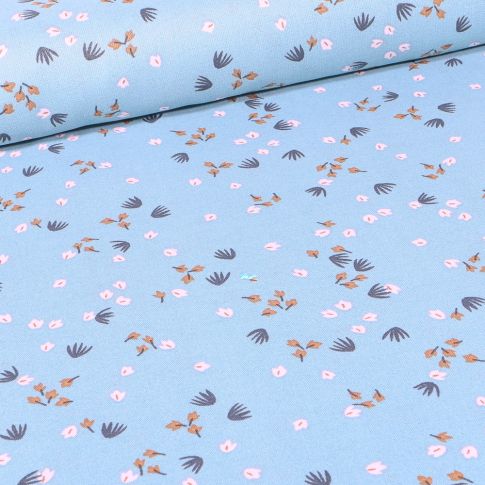 Tissu Viscose Yposia sur fond Bleu