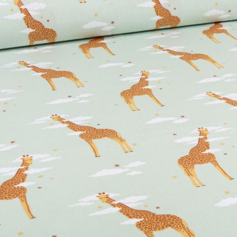 Tissu Coton imprimé Arty Vert menthe clair