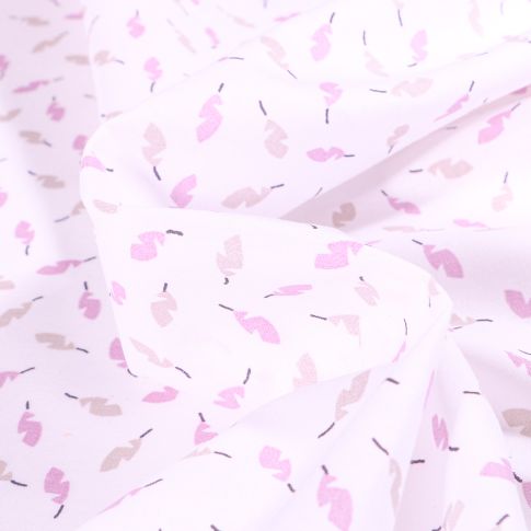 Tissu Coton imprimé Arty Zeoli sur fond Blanc