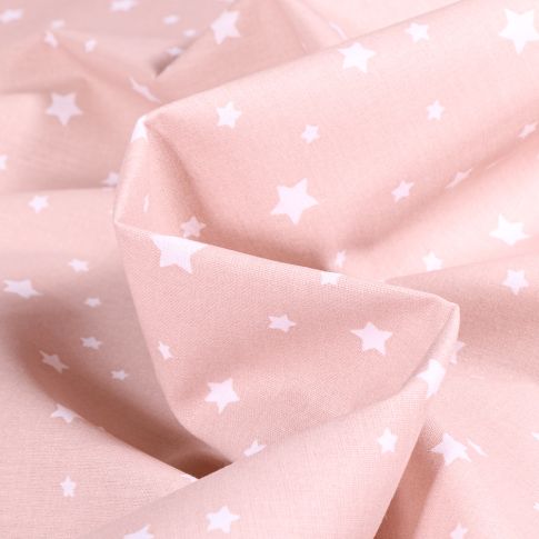 Tissu Coton imprimé Arty Zetoile sur fond Rose nude