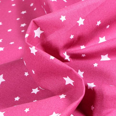 Tissu Coton imprimé Arty Zetoile sur fond Rose fuchsia
