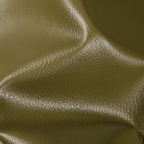 Coupon Simili cuir d'ameublement uni Vert kaki - 50 x 70 cm