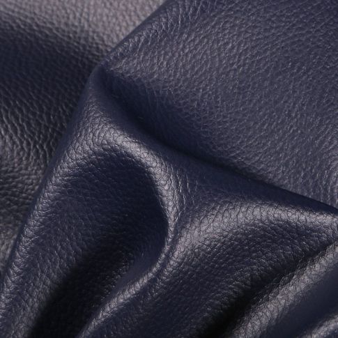 Coupon Simili cuir d'ameublement uni Bleu marine - 50 x 70 cm