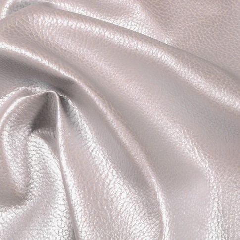 Coupon Simili cuir d'ameublement uni Métal Argent - 50 x 70 cm