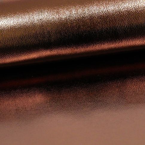 Coupon Simili cuir d'ameublement uni Bronze métalisé - 50 x 70 cm