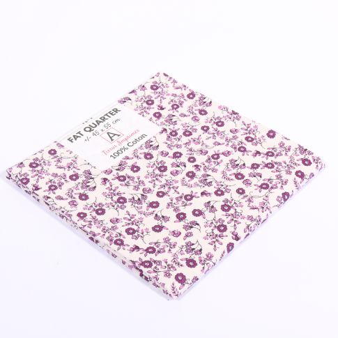 Coupon de tissu Coton imprimé Fleuri Alice Purple - 45 x 55 cm
