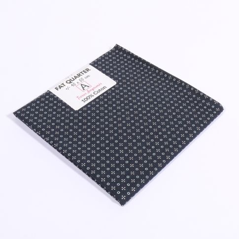Coupon de tissu Coton imprimé Géo sur fond Bleu marine - 45 x 55 cm