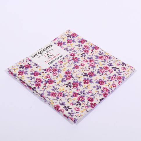 Coupon tissu Coton n°93 Violet - 45 x 55 cm