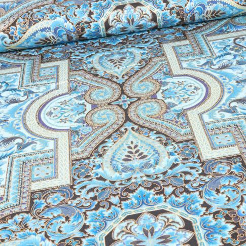 Tissu Robert Kaufman Persis Blue sur fond Bleu