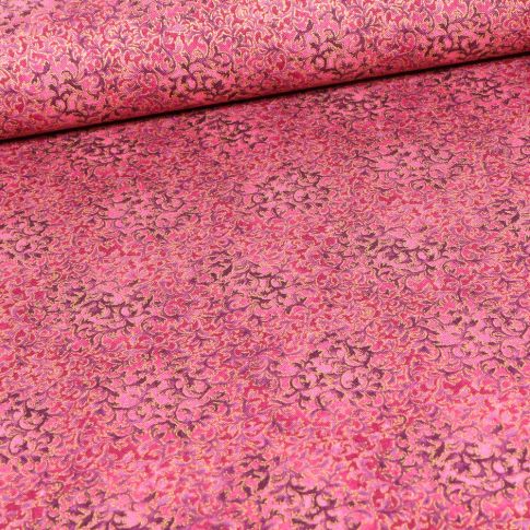 Tissu Robert Kaufman Persis Claret fleurs sur fond Vieux rose
