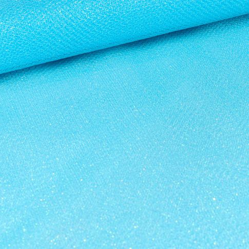 Tissu Tulle souple métallisé Bleu turquoise