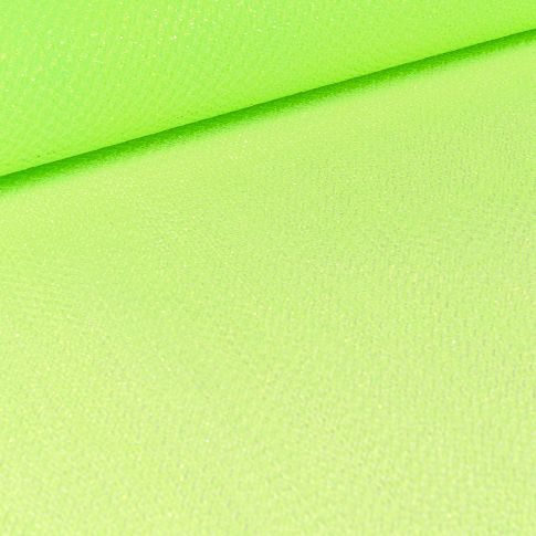 Tissu Tulle souple métallisé Vert fluo