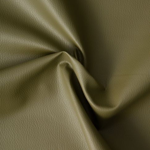 Simili cuir d'ameublement uni sur fond Vert kaki