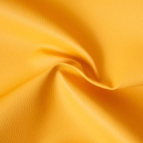 Simili cuir d'ameublement uni sur fond Jaune safran