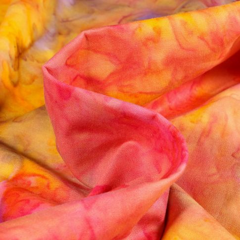 Tissu Batik  Rajara sur fond Multicolore