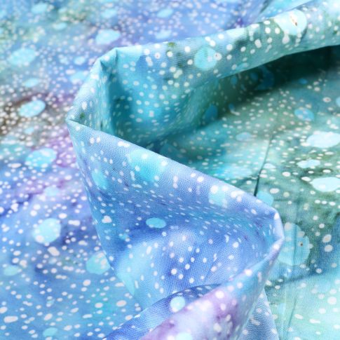 Tissu Batik Latika sur fond Bleu turquoise