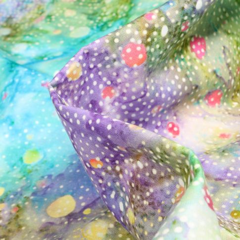 Tissu Batik  Latika sur fond Violet