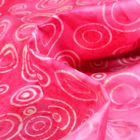 Tissu Batik  Nalla sur fond Rose fuchsia