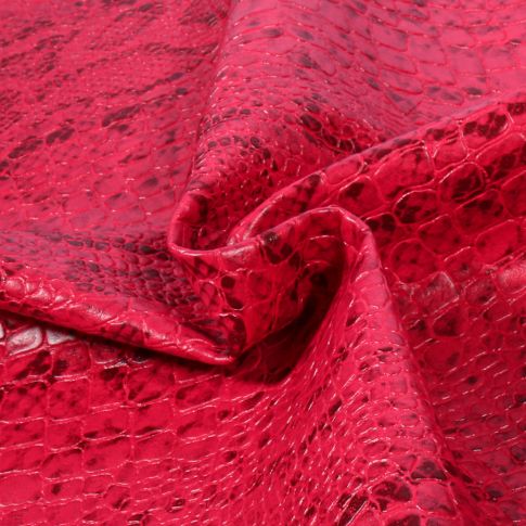 Coupon Simili cuir Croco snake Fuschia - 50 x 70 cm